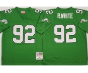 Men's Philadelphia Eagles #92 Reggie White Kelly Green Throwback Football Stitched Jersey