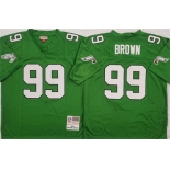 Men's Philadelphia Eagles #99 Jerome Brown Kelly Green Throwback Football Stitched Jersey