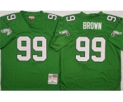 Men's Philadelphia Eagles #99 Jerome Brown Kelly Green Throwback Football Stitched Jersey