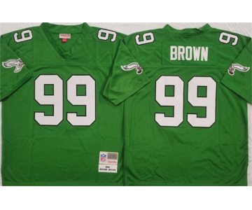 Men's Philadelphia Eagles #99 Jerome Brown Kelly Green Throwback Football Stitched Jersey