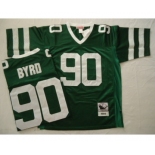 New York Jets #90 Dennis Byrd Green Throwback Jersey