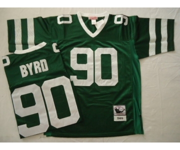 New York Jets #90 Dennis Byrd Green Throwback Jersey