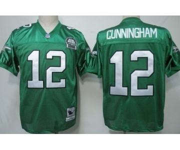 Philadelphia Eagles #12 Randall Cunningham Light Green Throwback 99TH Jersey