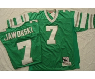 Philadelphia Eagles #7 Ron Jaworski Light Green Throwback Jersey