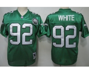 Philadelphia Eagles #92 Reggie White Light Green Throwback 99TH Jersey