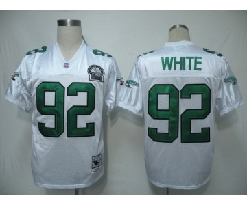 Philadelphia Eagles #92 Reggie White White Throwback 99TH Jersey