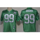 Philadelphia Eagles #99 Jerome Brown Light Green Throwback 99TH Jersey