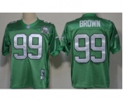 Philadelphia Eagles #99 Jerome Brown Light Green Throwback 99TH Jersey