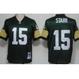 Green Bay Packers #15 Bart Starr Green Short-Sleeved Throwback Jersey