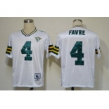 Green Bay Packers #4 Brett Favre White 75TH Throwback Jersey