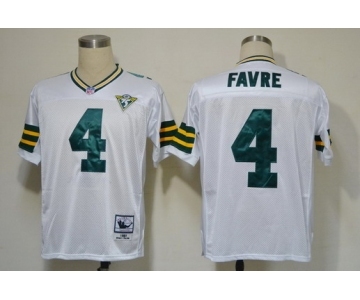 Green Bay Packers #4 Brett Favre White 75TH Throwback Jersey