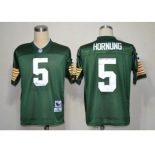 Green Bay Packers #5 Paul Hornung Green Short-Sleeved Throwback Jersey