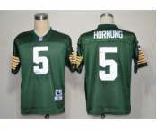 Green Bay Packers #5 Paul Hornung Green Short-Sleeved Throwback Jersey