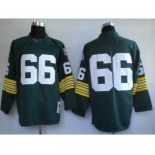 Green Bay Packers #66 Ray Nitschke Green Long-Sleeved Throwback Jersey