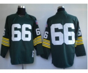 Green Bay Packers #66 Ray Nitschke Green Long-Sleeved Throwback Jersey