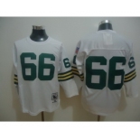 Green Bay Packers #66 Ray Nitschke White Long-Sleeved Throwback Jersey