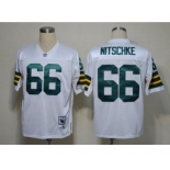 Green Bay Packers #66 Ray Nitschke White Short-Sleeved Throwback Jersey