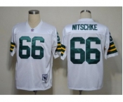 Green Bay Packers #66 Ray Nitschke White Short-Sleeved Throwback Jersey