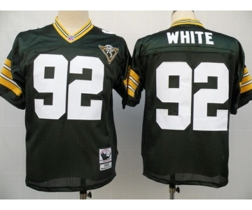 Green Bay Packers #92 Reggie White Green 75TH Throwback Jersey