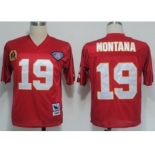 Kansas City Chiefs #19 Joe Montana Red 75TH Throwback Jersey