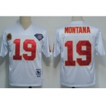 Kansas City Chiefs #19 Joe Montana White 75TH Throwback Jersey