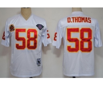 Kansas City Chiefs #58 Derrick Thomas White 75TH Throwback Jersey