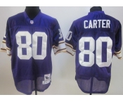 Minnesota Vikings #80 Cris Carter Purple Throwback Jersey