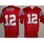 New England Patriots #12 Tom Brady Red Throwback Jersey