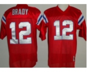 New England Patriots #12 Tom Brady Red Throwback Jersey