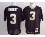 New Orleans Saints #3 Bobby Hebert Black Throwback Jersey