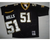 New Orleans Saints #51 Sam Mills Black Throwback Jersey