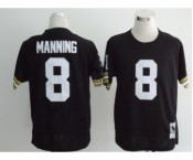 New Orleans Saints #8 Archie Manning Black Throwback Jersey