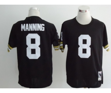 New Orleans Saints #8 Archie Manning Black Throwback Jersey