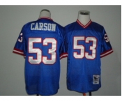 New York Giants #53 Harry Carson Blue Throwback Jersey