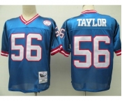 New York Giants #56 Lawrence Taylor Blue Throwback Jersey