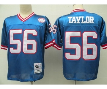 New York Giants #56 Lawrence Taylor Blue Throwback Jersey