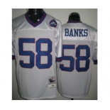 New York Giants #58 Carl Banks White Throwback Jersey