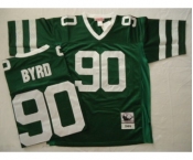 New York Jets #90 Dennis Byrd Green Throwback Jersey