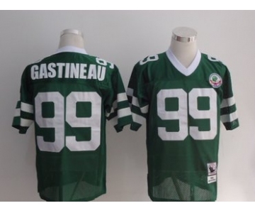 New York Jets #99 Mark Gastineau Green Throwback Jersey