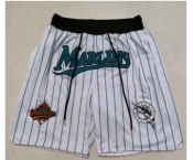 Men's Florida Marlins White Just Don Swingman Shorts