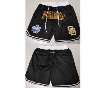 Men's San Diego Padres Black Shorts (Run Small)