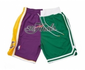 2008 NBA Finals Lakers x Celtics Shorts (Purple-Green) JUST DON By Mitchell & Ness