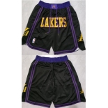 Los Angeles Lakers Black Shorts (Run Small)