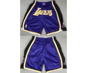 Los Angeles Lakers Purple Black Shorts (Run Small)