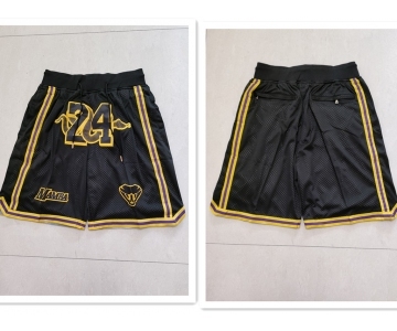 Men's Los Angeles Lakers #24 Kobe Bryant Black Mamba Just Don Swingman Throwback Shorts