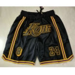 Men's Los Angeles Lakers #8 #24 Kobe Bryant Black Just Don Swingman Throwback Shorts