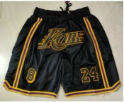 Men's Los Angeles Lakers #8 #24 Kobe Bryant Black Just Don Swingman Throwback Shorts