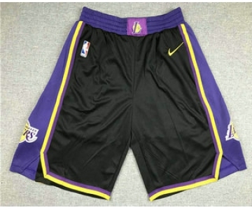 Men's Los Angeles Lakers Black Nike Swingman 2021 Earned Edition Stitched Shorts