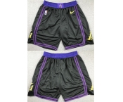 Men's Los Angeles Lakers Black Shorts (Run Small)