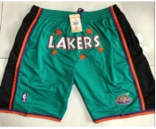 Men's Los Angeles Lakers Green Just Don Swingman Throwback Shorts